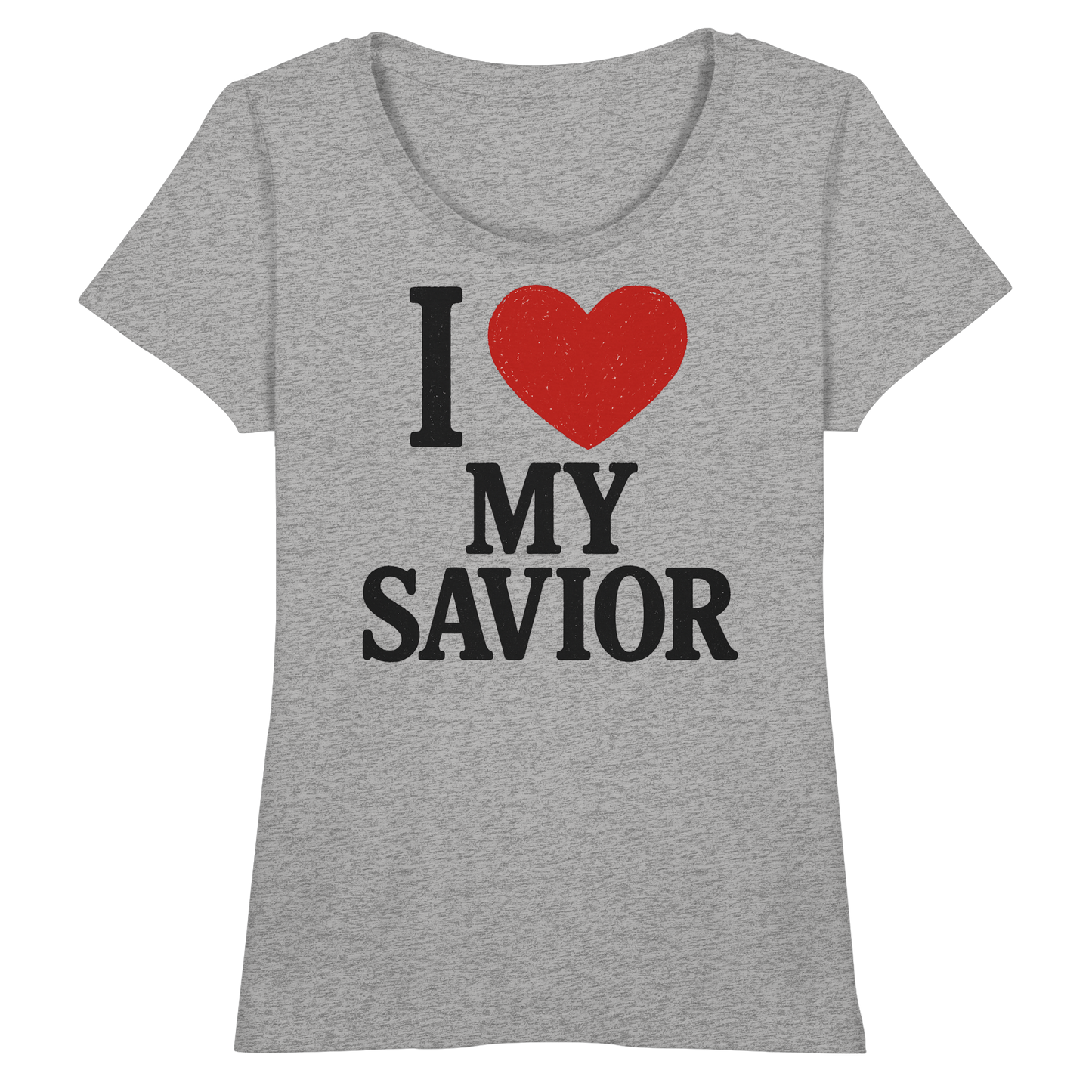 I ❤️ My Savior – Organic Shirt - Fitted Ladies Organic Shirt
