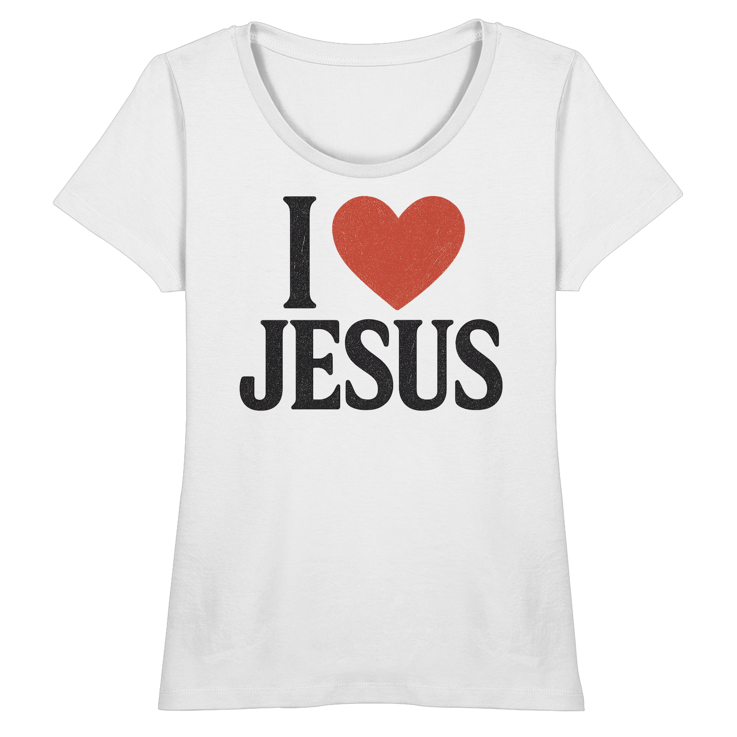 I ❤️ Jesus - Fitted Ladies Organic Shirt