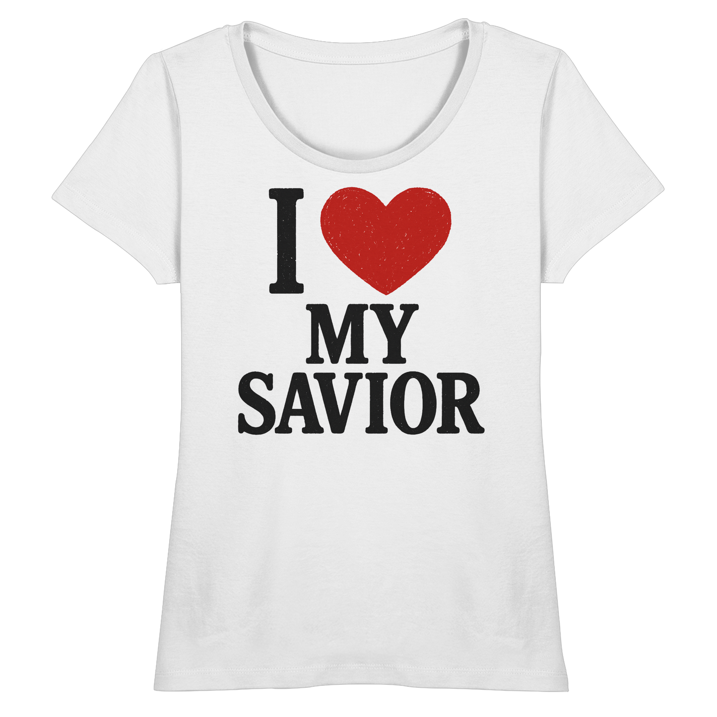 I ❤️ My Savior – Organic Shirt - Fitted Ladies Organic Shirt