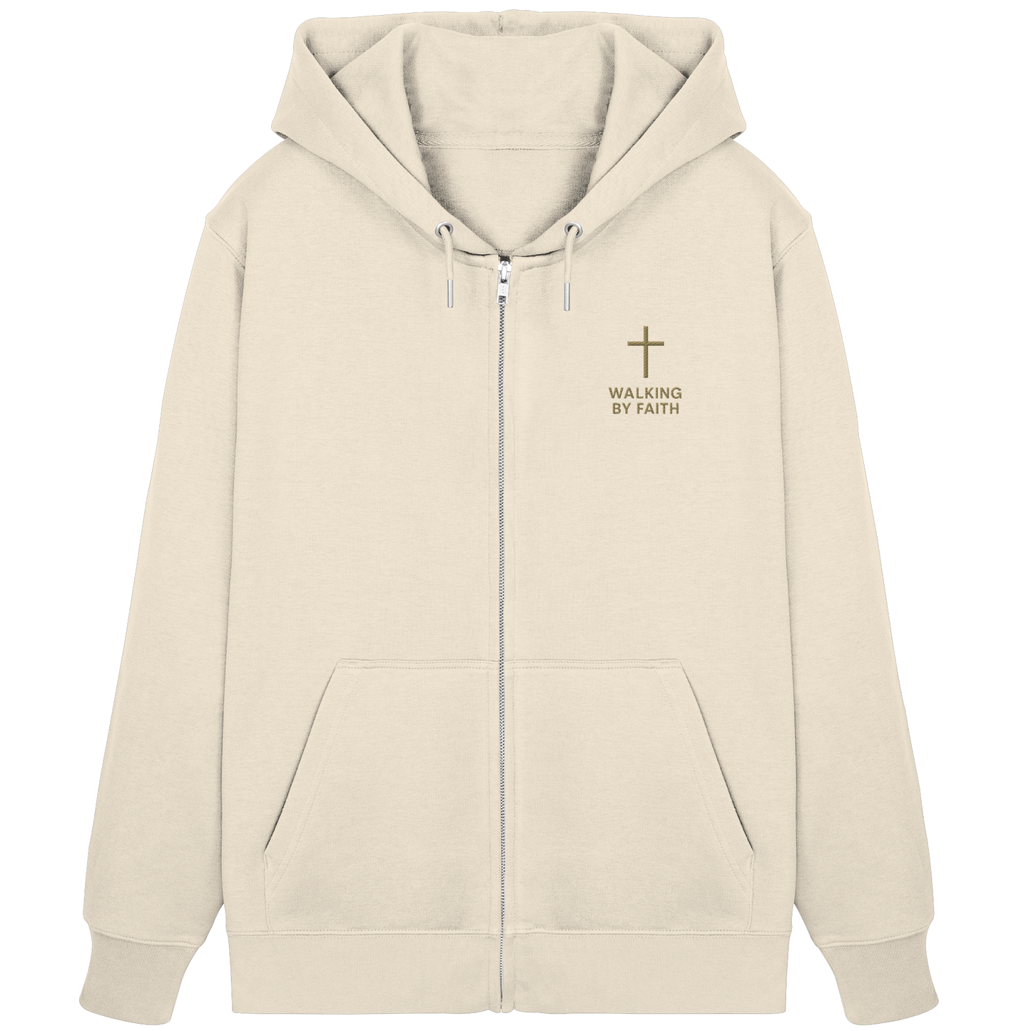 Walking by Faith – Zip-Hoodie mit Stick - Organic Zipper (Stick)