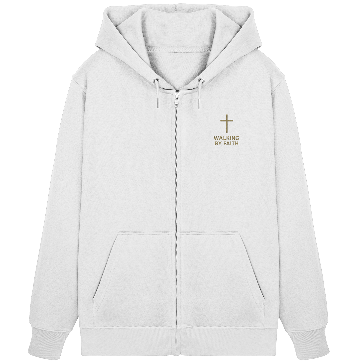 Walking by Faith – Zip-Hoodie mit Stick - Organic Zipper (Stick)