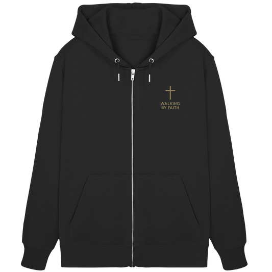Walking by Faith – Zip-Hoodie mit Stick - Organic Zipper (Stick)